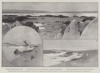 Szenen in der Nähe des Standorts des großen Nil-Damms, dessen Grundsteinlegung durch den Herzog von Connaught am 12. Februar erfolgte